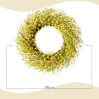 26 Inch Spring Wreaths for Front Door, Large Artificial Forsythia Flowers Wreath, Spring Summer Floral Wreath All Season for Home, Wall, Window, Porch, Wedding, Farmhouse Decor (Yellow) - Image 4