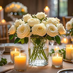 TBWIND 6pcs 6" x 4.7" Clear Glass Cylinder Vases for Centerpieces - Image 6