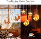 Lewondr Ramadan Curtain String Lights, 138 LEDs Moon Castle Star Lights - Image 3
