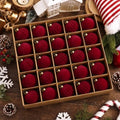 Pinkunn 24 Pcs Velvet Burgundy Christmas Ball Ornaments 2.36 Inch by Pinkunn