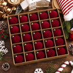 Pinkunn 24 Pcs Velvet Burgundy Christmas Ball Ornaments 2.36 Inch by Pinkunn