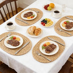 Natural Water Hyacinth Woven Placemats, Plate Chargers Set of 10 - Image 4