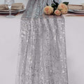 Snowkingdom 6Pcs 10Ft Grey Silver Gauze Sheer Table Runner by Snowkingdom