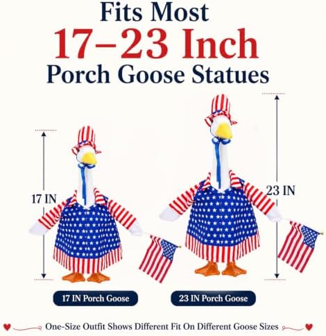 8 Pack Porch Goose Outfits, Seasonal Clothes for 23 Inch Goose Statue - Image 4