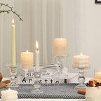 Glass Candle Holder Set of 4 Clear Candlestick Holders for Pillar Taper and Tealight Candles, Vintage Table Centerpiece for Wedding, Christmas Home Decor - Image 7