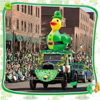Hungdao St Patrick's Day Golf Cart Decorations Kit 4ft Inflatable Duck Blow up Kit Shamrock Car Decorations with Tinsel Garlands Fan Flag for Parade Outdoor Yard Party - Image 5