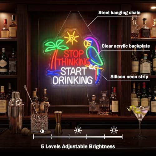 Zhengmy Bar Neon Sign, USB Powered LED Wall Light for Home Bar Decor - Image 3