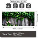 Garden Garage Door Banner 6 x 13 FT, Green Ivy Rustic Wood Fence Garage Door Cover, Botanical Greenery Floral Outdoor Garage Door Decorations, Farmhouse Nature Backdrop for Home Party Decor(Wooden planks) - Image 6