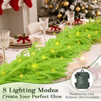 9FT Soft Touch Artificial Norfolk Pine Christmas Garland with Timer Lights - Image 4