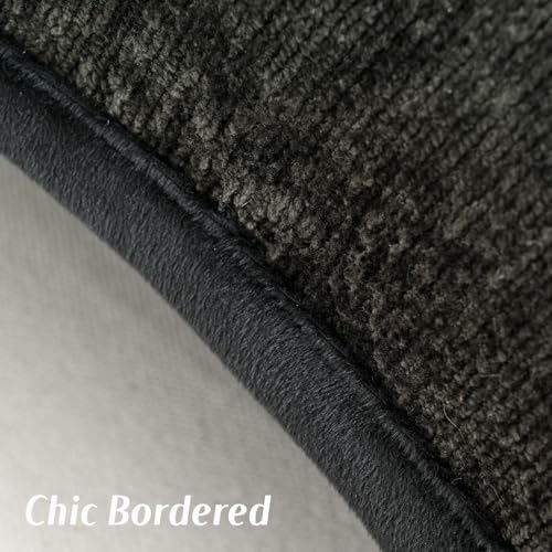 FUTEI Pack of 2 Chenille Soft Throw Pillow Covers 22x22 Inch, Black - Image 3
