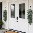 4 Pcs Extra-Long Snow Christmas Teardrop Swag, Artificial Frosted Door Swag - Image 4