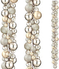 2 Pcs 6 ft Christmas Ball Ornament Garland, Champagne Gold by Yuxung