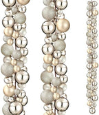 2 Pcs 6 ft Christmas Ball Ornament Garland, Champagne Gold by Yuxung