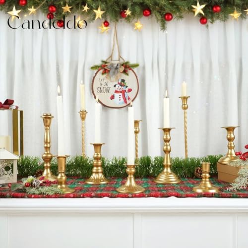 Candeldo Gold Candle Holders Set of 10, Table Centerpiece, Wedding Decor - Image 7