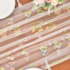 Butterfly Floral Table Runner Flowers Tea Garden Party Picnic Table Decor - Image 4