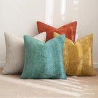 MIULEE Decorative Chenille Fall Pillow Covers Orange Teal 20x20 Pack of 4 - Image 4
