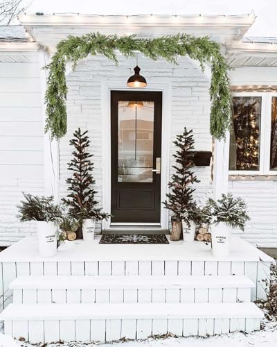 9FT Pine Cedar Christmas Garland, Christmas Greenery Garland,Realistic Cypress Garland for Holiday Mantel Fireplace Table Centerpiece Decoration - Image 5
