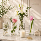 48pcs Glass Vase Cylinder for Centerpieces 4,6,7.5,8,8,10Inch Tall Small Flower Glass Clear Home Decor Centerpiece Table Flower Vase Decorations for Wedding＆Holiday - Image 4