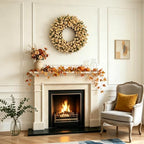 24 Inch Wheat Forsythia Fall Wreath for Front Door - Image 5