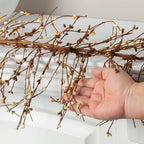 Artificial Caramel & Cream Pip Berry Garland - Year Round Rustic Berries, Farmhouse Home Decor for Table Arrangements, Fireplace Mantel, and Fall Decorations (54" Long) - Image 3