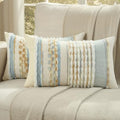 FUTEI 2 Pack Tufted Throw Pillow Covers Covers 30x50 cm,Grey Blue+Mustard by FUTEI