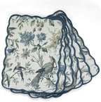 Peacock Vines Luxury Handcrafted Placemats (Reversible) Cotton Quilted Fabric Machine Washable – Set of 6 – Elegant Home Decor – 14 x 19 inches – Bloom Collection - Image 4