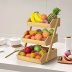 Merysen 3-Tier Bamboo Fruit Basket for Kitchen Countertop, Self-assembly - Image 5