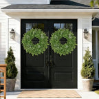 26 Inch Large Boxwoods Wreaths for Front Door Artificial Green Eucalyptus Leaves Greenery Indoor Outdoor Wreath Home Decor Porch Window Wall Farmhouse Door Decorations Spring Summer All Season - Image 3