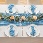 12 Pack Light Blue 10 Ft Cheesecloth Table Runner 20x120 Inch Boho Wrinkled Sheer Romantic Gauze Decor for Wedding, Bridal Shower, Birthday Party - Image 6