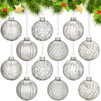 Jenaai 12 Pcs Christmas Silver Glass Ball Ornaments Vintage Tree Decoration by Jenaai