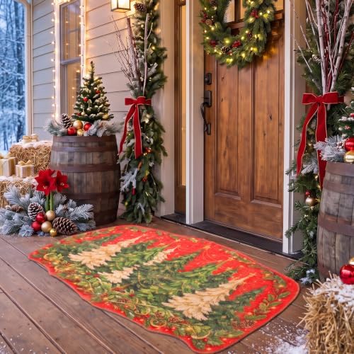 Breling 41 x 24 Inch Christmas Door Mat, Xmas Tree Welcome Coir Rugs - Image 5
