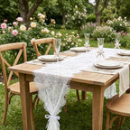 15 Pcs White Lace Table Runners, 14 x 120 Inch Vintage Embroidered Boho Tablecloth, Lace Table Runners for Wedding Bulk, Rustic Decor for Bridal Shower Party - Image 7
