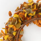Eucalyptus Fall Wreaths for Front Door 22", Handmade Fall Leaves Wreath for Autumn, Floral Farmhouse Wreath for Wall and Outside Indoors - Image 6