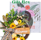 22 in Welcome Sign Wreath for Spring Summer Outdoor Indoor - Image 3