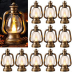 Ferraycle 12 Pcs Mini Lanterns 6 Inch Bronze Gold Lamp Table Centerpieces by Ferraycle