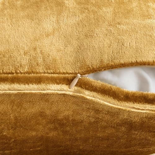 MIULEE Decorative Dark Gold Velvet Euro Sham Throw Pillow Covers 24x24 Inch - Image 6