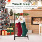 ELYKEN Christmas Stocking Holder Stand for Floor, Free Standing Stocking Rack with 4 Removable Hooks, Wood Stocking Hanger Stand, Heavy Duty Xmas Stocking Stand with Adjustable Feet, Black - Image 6