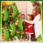 Moucuny 6 Pcs Lime Green Christmas Stocking Faux Fur Stocking DIY Name Tags - Image 5