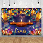 Happy Diwali Backdrop Deepavali Festival of Lights 10x10ft - Image 2