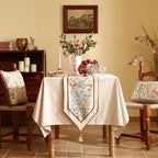 patdrea Designer Idyll Linen Table Runner, Vintage Beige Farmhouse with Ancient Spring Figure and Animal Pattern Table Mat, Decoration for Kitchen Dining Banquet Christmas ,12"*87" - Image 2