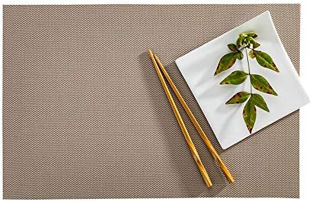 Restaurantware Light Taupe Vinyl Woven Placemat, 16 x 12 in, 6 Pack by Restaurantware