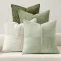 MIULEE Summer Light Green Decorative Throw Pillow Covers 20x20 Inch Set of 4 Boho Farmhouse Cushion Covers Mordern Classic Pillow Cases Soft Corduroy Gradient Home Decor for Couch Sofa Living Room Bed by MIULEE
