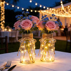 12 Pack Glass Flower Vases with Rope,Mason Jars for Centerpieces - Image 6