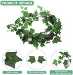 M METERXITY 3-Pack Artificial Ivy Vines Kit, 6 ft Silk Greenery Fake Ivy Vines for Room Decor, Ivy Garland for Bedroom/Window/Wedding/Party/Wall Hanging Plants [Dark Green] - Image 2