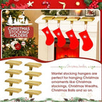 Christmas Stocking Holders for Mantle, Weighted Stocking Hangers, Christmas Stocking Hooks for Tables Window Fireplace Mantle Decoration(Gold,8PCS) - Image 6