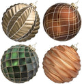 JORNOY Christmas Balls Ornaments Set, 6 inch/150mm Extra Large Shatterproof Plastic Hanging Bulbs for Xmas Tree Decorations Holiday Party with String, 4 Pack-Earth Tone by JORNOY
