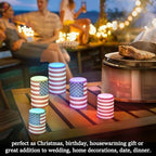 ALAZA US American Flag Independence Day 4th of July Flickering Flameless Candles Battery Operated with Remote Timer,Tea Light Candles LED Pillar Votive Candles Set of 2 for Outdoor Indoor Decorations - Image 7