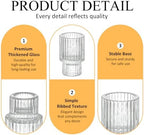 12 Pack Ribbed Clear Glass Candle Holders for Table Centerpieces - Image 5