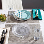 Placemats Set of 12 - Easy Clean Woven Vinyl Placemats for Dining Table, Indoor/Outdoor Place Mats, Washable PVC Table Mats（Cappuccino） - Image 2