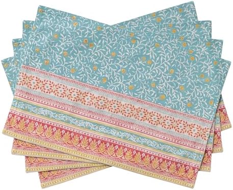 Maison d' Hermine Placemats Set of 4 Reusable 100% Cotton (13"x19") by MaisondHermine